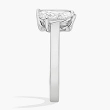 Emerald & Pear Lab Diamond Ring in 14K Gold