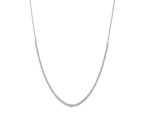 Luxury 14K gold diamond tennis necklace with lab-grown diamonds, available in yellow, white, and rose gold, perfect for weddings, anniversaries, and special occasions.