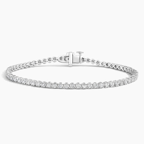 14K gold diamond tennis bracelet with lab-grown diamonds in a classic, elegant design. Available in White, Yellow, and Rose Gold.

