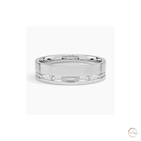 Baguette Lab Diamond Men's Eternity Band