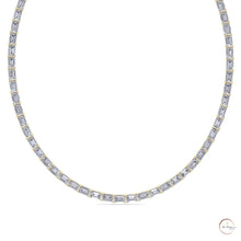 East West Emerald-Cut Lab Diamond Tennis Necklace