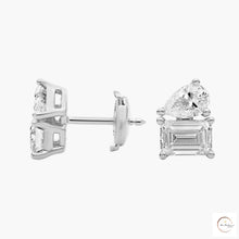Emerald & Pear Lab Diamond Stud Earrings