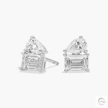 Emerald & Pear Lab Diamond Stud Earrings