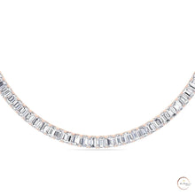 North South Emerald-Cut Lab Diamond Tennis Necklace