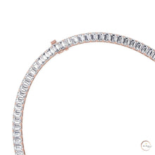 North South Emerald-Cut Lab Diamond Tennis Necklace