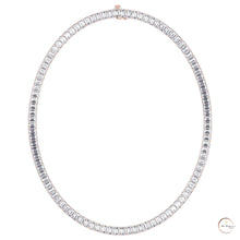 North South Emerald-Cut Lab Diamond Tennis Necklace