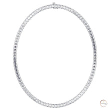 North South Emerald-Cut Lab Diamond Tennis Necklace