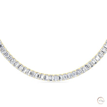 North South Emerald-Cut Lab Diamond Tennis Necklace