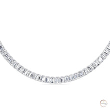 North South Emerald-Cut Lab Diamond Tennis Necklace