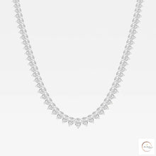 North South Pear-Cut Diamond Tennis Necklace