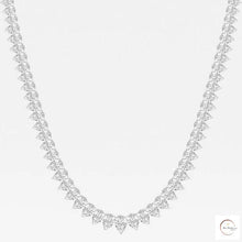 North South Pear-Cut Diamond Tennis Necklace