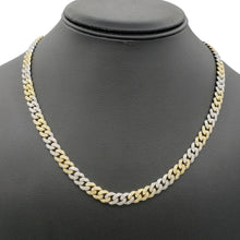 14K Tri-Color Lab Diamond Miami Cuban Chain
