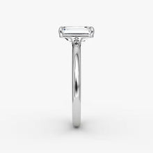 14K Gold Emerald-Cut Lab Diamond Solitaire Ring