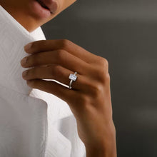 14K Gold Emerald-Cut Lab Diamond Solitaire Ring