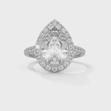 3.75 Ct. Pear Halo Lab Diamond Engagement Ring
