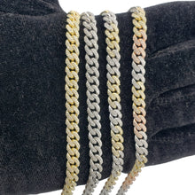 14K Gold Iced Out Lab Diamond Cuban Link Bracelet 7 Inch