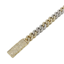14K Gold Iced Out Lab Diamond Cuban Link Bracelet 7 Inch